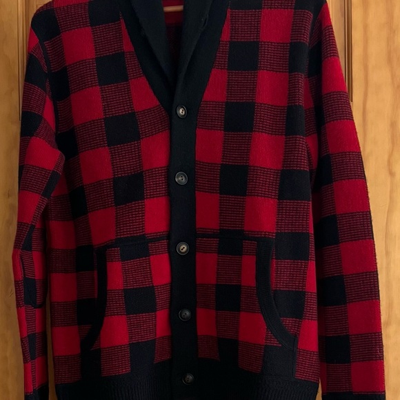 New without tags, Buffalo plaid Polo Ralph Lauren wool cardigan - Picture 2 of 12